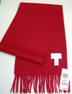 Charter Club Cashmere Scarf Luxurious Textured Scarlet Red New  