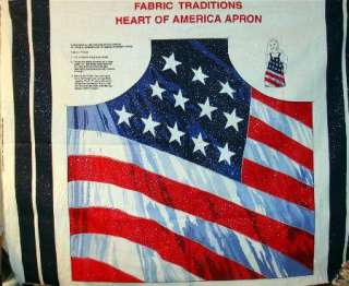 Patriotic USA Flag Fabric Apron panel Sparkley Sew  