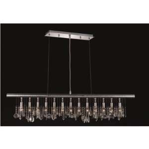  Chorus Line Clear Crystal Chandelier w 12 Lights in Chrome 