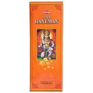 Veer Hanuman   Box of Six 20 Stick Hex Tubes   HEM Incense Hand Rolled 