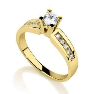   CARAT DIAMOND ENGAGEMENT RING 18K SOLID YELLOW GOLD: Jewelry