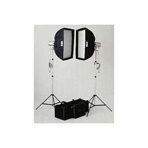   Monolights, Two 20 x 24 Soft Boxes with Rings, Stands & Carry Bag