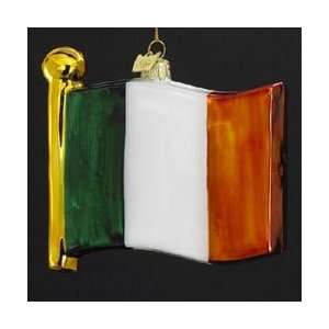   of 4 Novelty Glass Flag of Ireland Decorative Christmas Ornaments 4.5