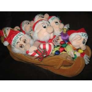  Seven Dwarves in a Christmas Sleigh Bean Bag Set 