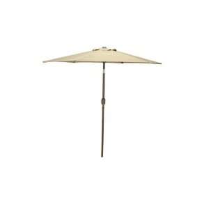   Wooden Outdoor Patio Umbrella   Easy Crank Tilt Patio, Lawn & Garden