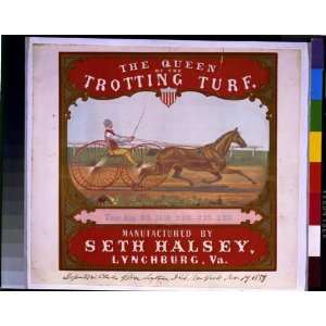  Tobacco label, jockey, Seth Halsey, Lynchburg, Va, 1859 