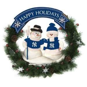  New York Yankees Happy Holidays Wreath