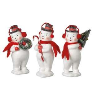  SNOWMAN Trio Figurines Nostalgic 50s Design Christmas 