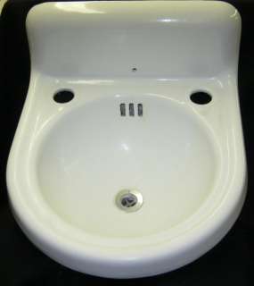 Small Vintage Porcelain Bathroom Sink Round Front Circa 1916 # 213 11 