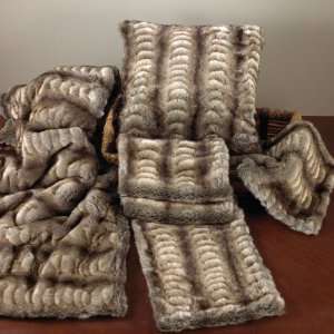  Faux Fur Wolf Design Plush Throw Blanket 50x60 New
