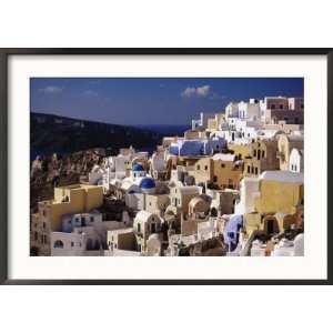 View of the City on Hill, Oia, Santorini, Greece Collections Framed 