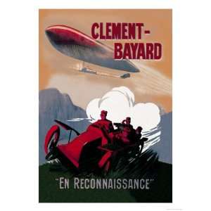 Clement Bayard, French Dirigible Giclee Poster Print by Ernest Montaut 