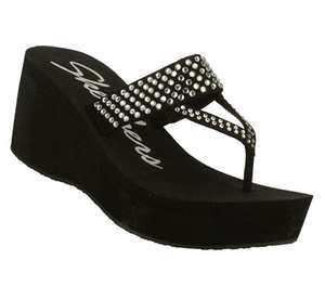Womens Skechers Pinups   Palette Black Sandals #37842  