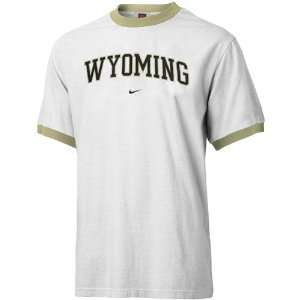  Nike Wyoming Cowboys White Classic Ringer T shirt: Sports 