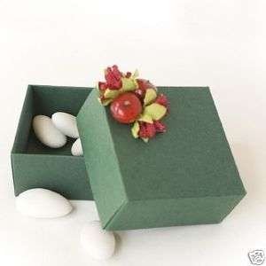 Autumn Elegance Green Wedding Favor Christmas Gift BOX  