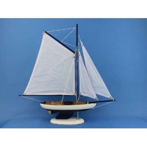  Sloop Dark Blue   White Sails 17   Table Centerpiece Sailboats 