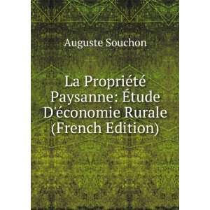   Ã?tude DÃ©conomie Rurale (French Edition) Auguste Souchon Books
