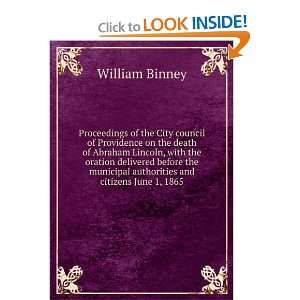   municipal authorities and citizens June 1, 1865 William Binney Books