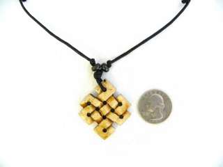 Tibetan Bone Endless Knot Pendant/Necklace Hand Crafted in Nepal #154 