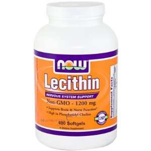  Now Lecithin Non GMO 1200mg , 400 Softgel Health 