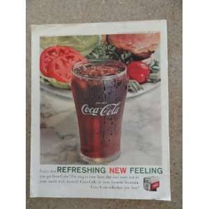  Coca Cola. Vintage 60s full page print ad. (hamburger 