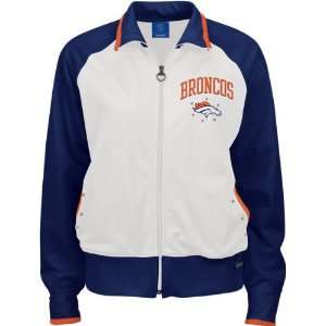  Denver Broncos Womens Orange/White Glam Track Jacket 