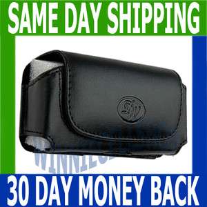 Black Leather Sideways Belt Clip Case Pouch Cover for Samsung GALAXY 