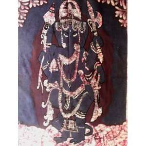  God Ganesh / Ganesha Cotton Fabric Print Tapestry Batik Painting 