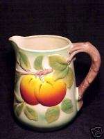 VINTAGE FRENCH ST. CLEMENT MAJOLICA APPLES PITCHER  