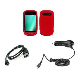   Red Silicone Soft Skin Case Cover + Atom LED Keychain Light + Micro