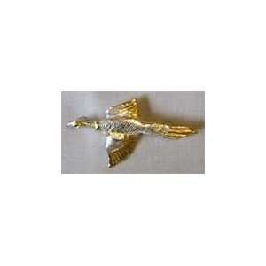  Sterling Silver Pheasant Pin enchanced with 24k gold plate 