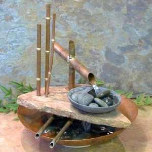  Art Matters TMLOT Lotus Well Stone Tabletop Fountain 