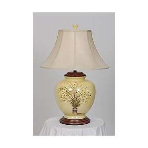  Table Lamp with Leaf and Stem Design (Cream) (28H x 16W 