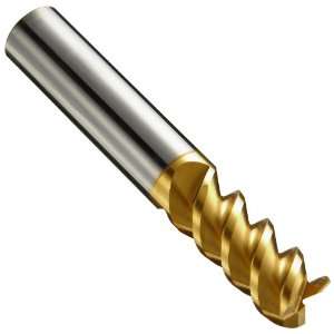 Precision Twist E3603G Solid Carbide End Mill, TiN Coated, 3 Flute, 60 
