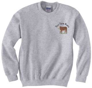 Horned Hereford Beef Bull Head Custom Name Embroidered Sweatshirt S M 