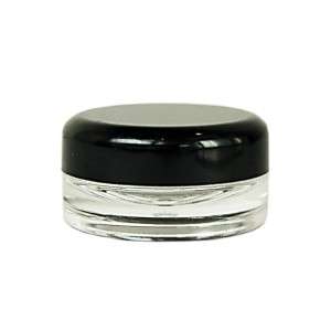 20 cosmetic 5 gram jar clear container +black cap / lid  