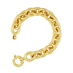  CleverEves 14Kt Gold Yellow Large Link 16.8mm Bracelet 