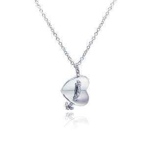    Nickel Free Silver Necklaces Sideway Heart With Arrow Jewelry