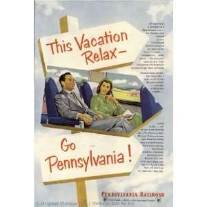  1958 Pennsylvania Railroad Relax..Go Pennsylvania 