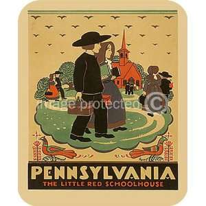  Pennsylvania Little Red Schoolhouse WPA Travel MOUSE PAD 