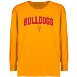  Ferris State Bulldogs Youth Gold Logo Arch T shirt 