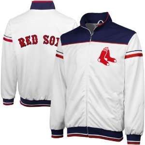  Boston Red Sox White Full Zip Track Jacket Sports 