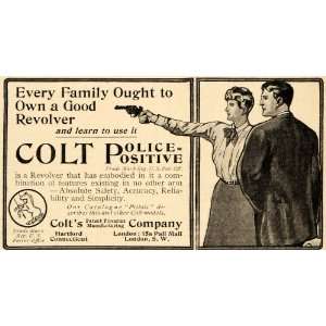 1907 Ad Firearms Police Positive Colt Revolver Pistol   Original Print 