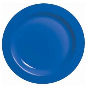   By Amscan Bright Royal Blue Premium Plastic Banquet Dinner Plates