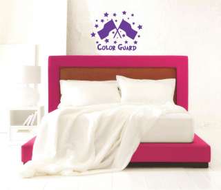 Color Guard Purple Flags and Stars Wall Decal  