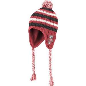  Wisconsin Badgers Red Iceberg Beanie Knit Hat: Sports 