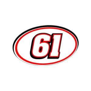    61 Number   Jersey Nascar Racing Window Bumper Sticker Automotive