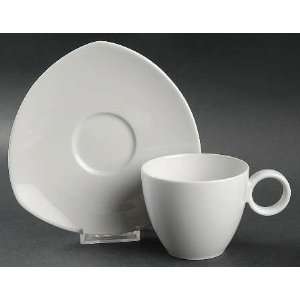  Thomas Vario White Flat Cup & Saucer Set, Fine China 