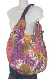   BRAND JEANS CANVAS EXTRA LARGE TOTE HOBO FLOWER SHOPPER BAG  