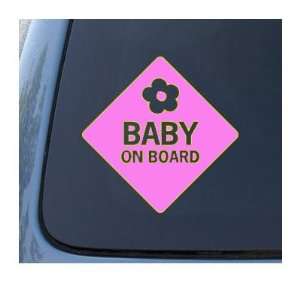 BABY ON BOARD   5.5 BABY SOFT PINK DECAL   Child Warning   Car, Truck 